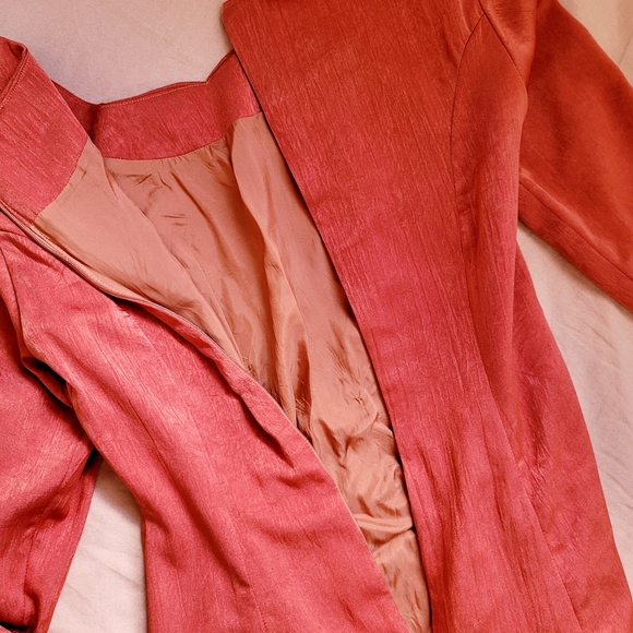 Beautiful Handmade Burnt Orange Silk Dress - Picture 6 of 6